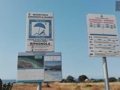 Il modo pi� facile per raggiungere il mare � quello di parcheggiare l�auto in uno spiazzo indicato dal cartello �Spiaggia libera: Ripagnola�
